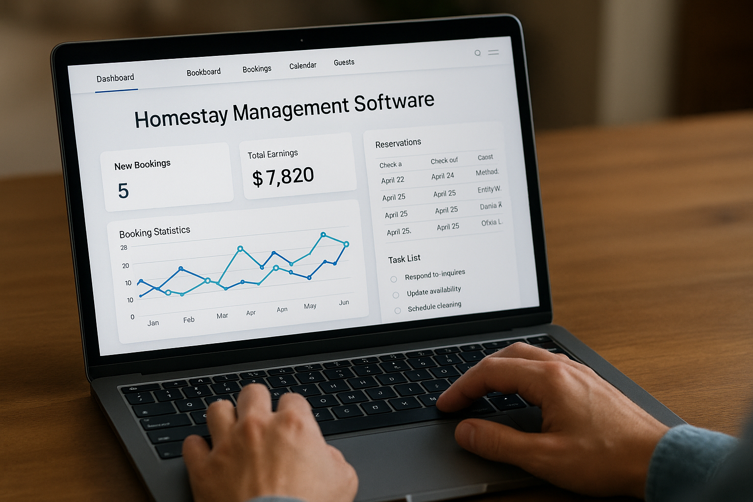 AI Homestay Management Software Dashboard