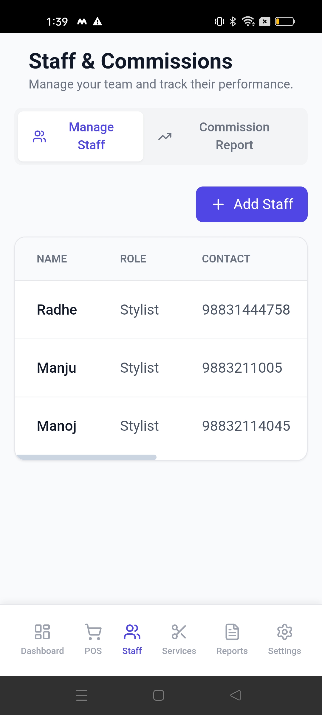 Restaurant POS Billing Dashboard